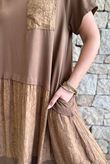 Tasha Damask T Shirt Maxi Dress Walnut